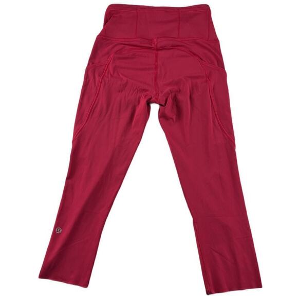EUC Lululemon Fast Free Crop II *Nulux 19" Fuchsia Pink Women’s Size 4 #W6AKHS - Picture 4 of 9